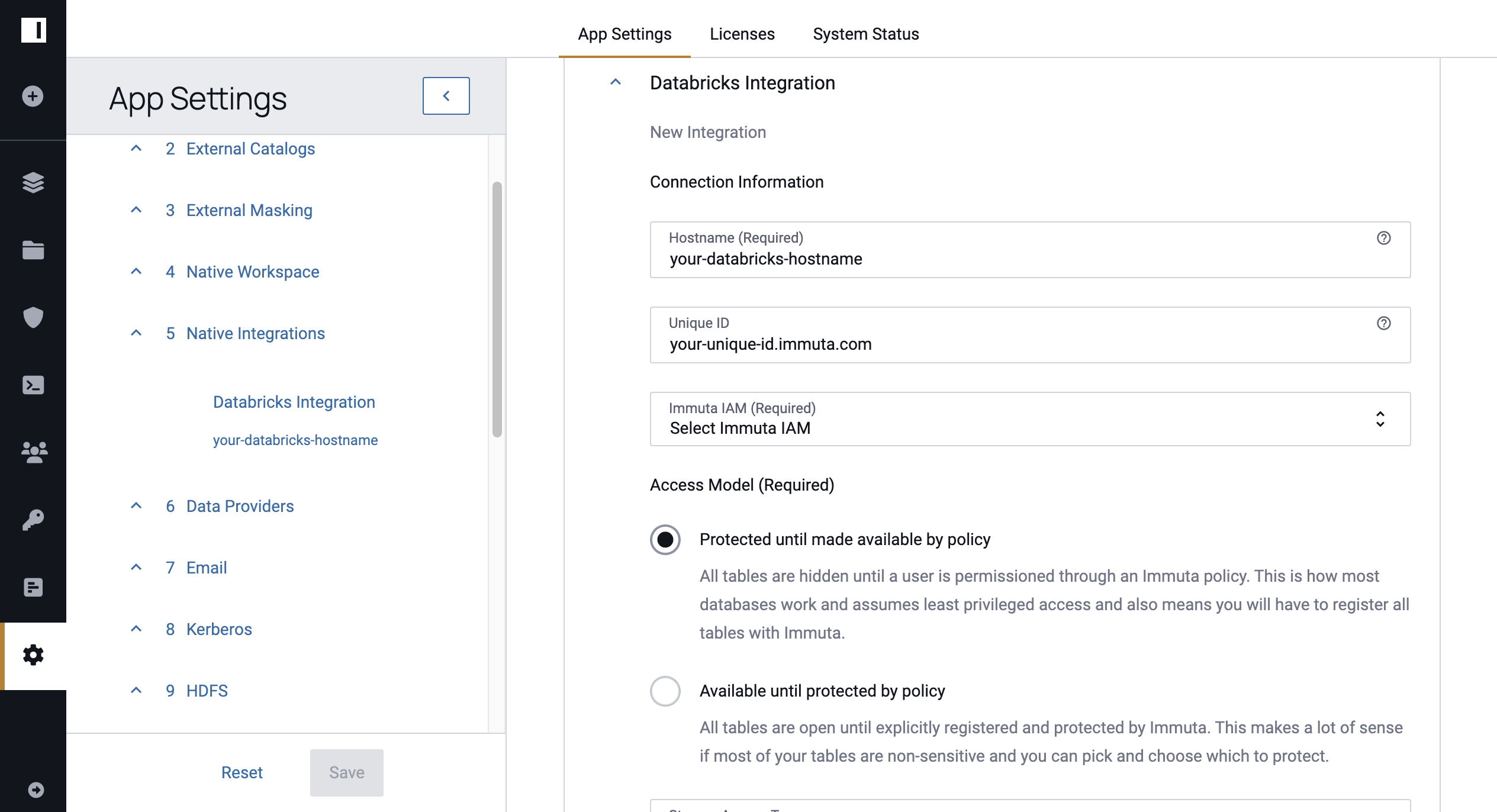 Databricks Quick Config Modal