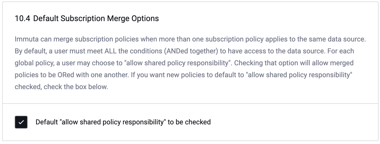 Default Subscription Merge