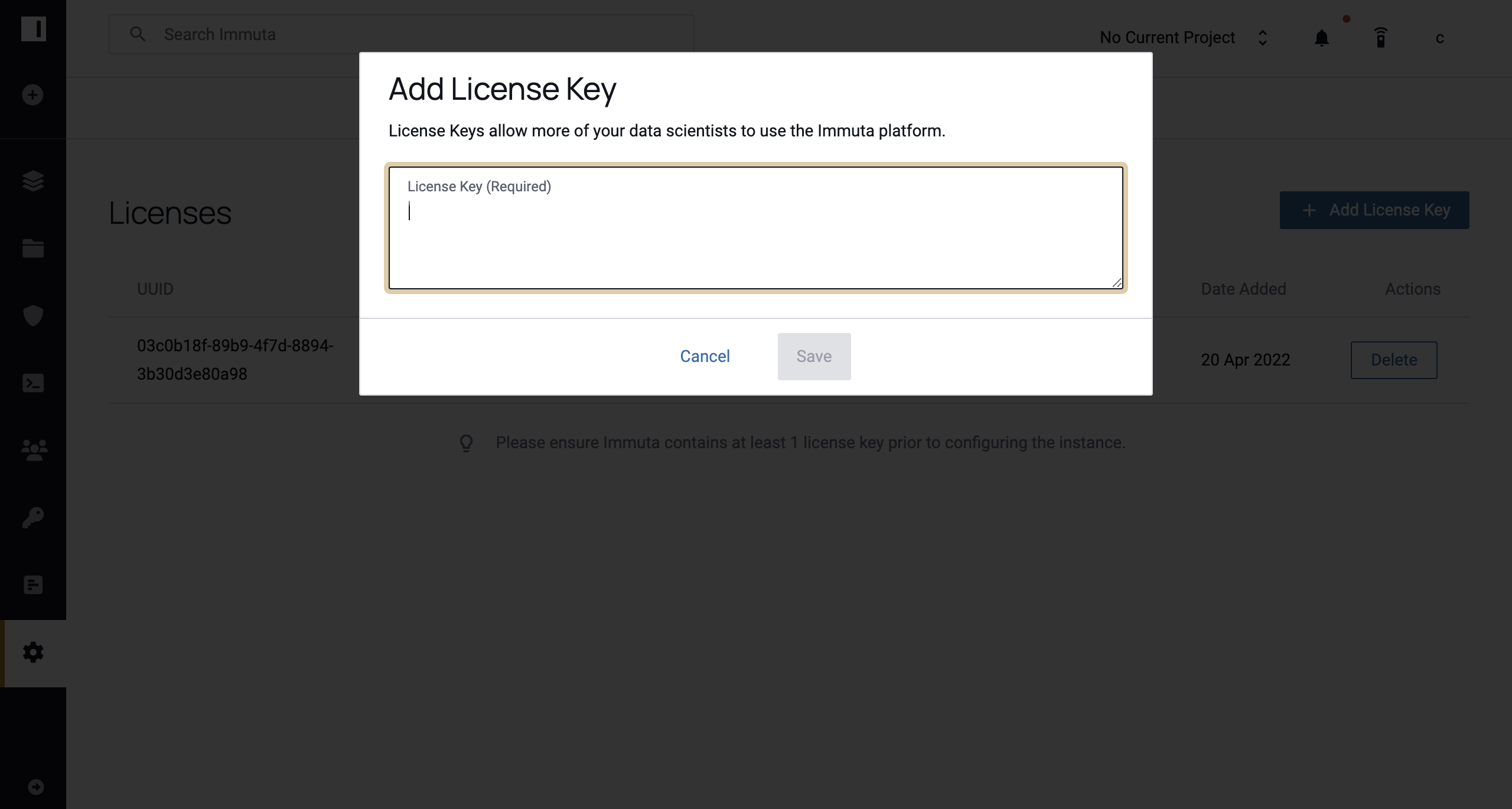 Add License Key