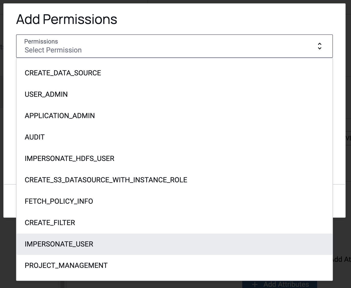 Select Permission