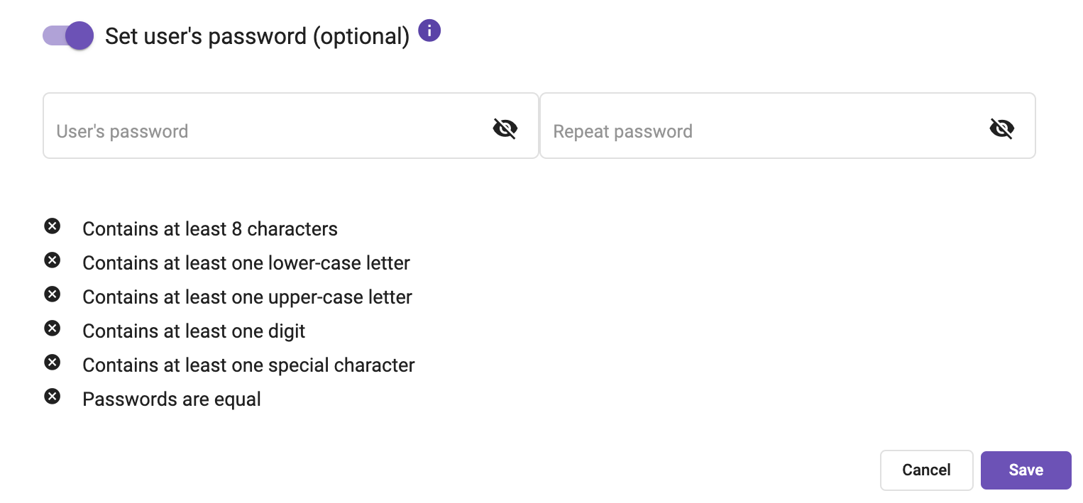 Set User's Password