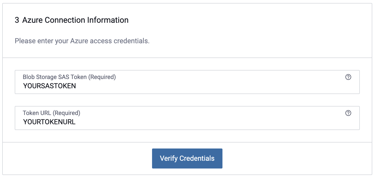 Azure Blob Storage Connection Information