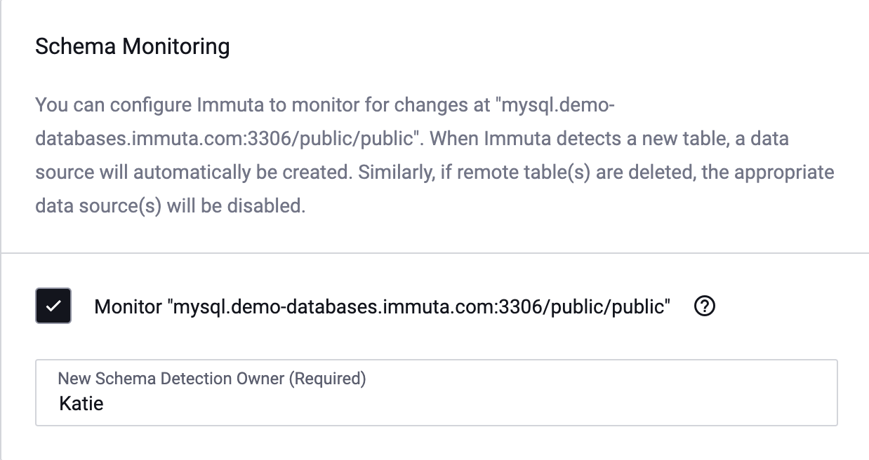 Schema Monitoring Modal